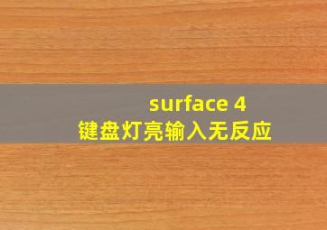 surface 4 键盘灯亮输入无反应